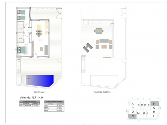 Villa pareada de nueva construcción con 2 dormitorios y  piscina privada en Torre Pacheco
