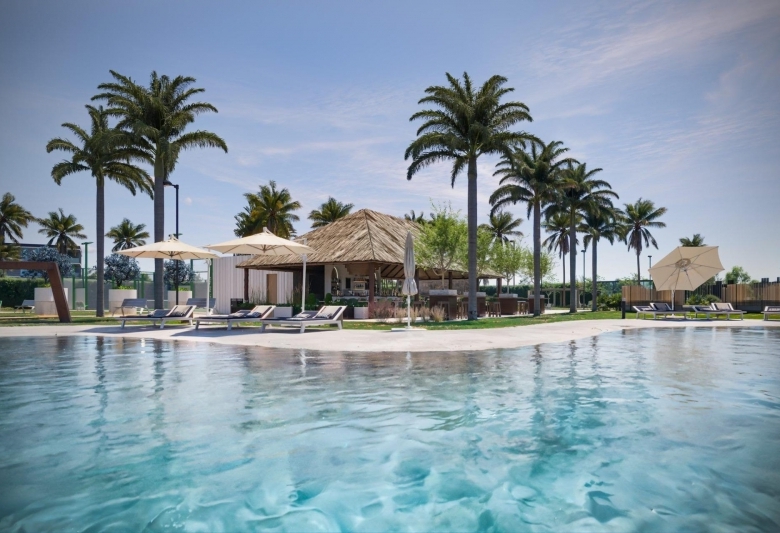 Villa pareada de nueva construcción con 2 dormitorios y  piscina privada en Torre Pacheco