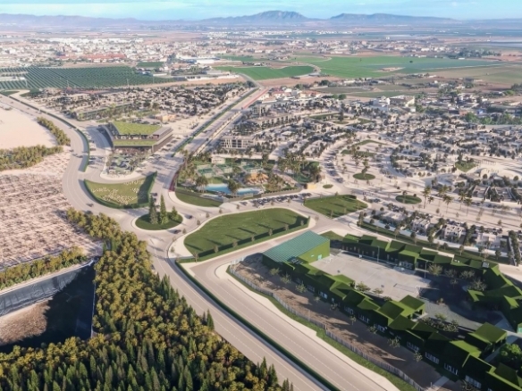 Villa pareada de nueva construcción con 2 dormitorios y  piscina privada en Torre Pacheco
