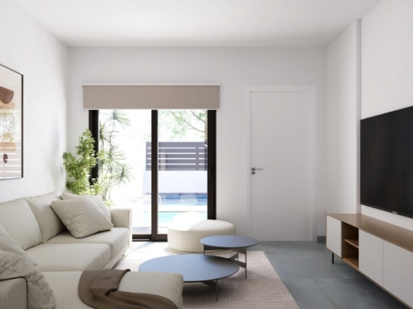 Villa pareada de nueva construcción con 2 dormitorios y  piscina privada en Torre Pacheco
