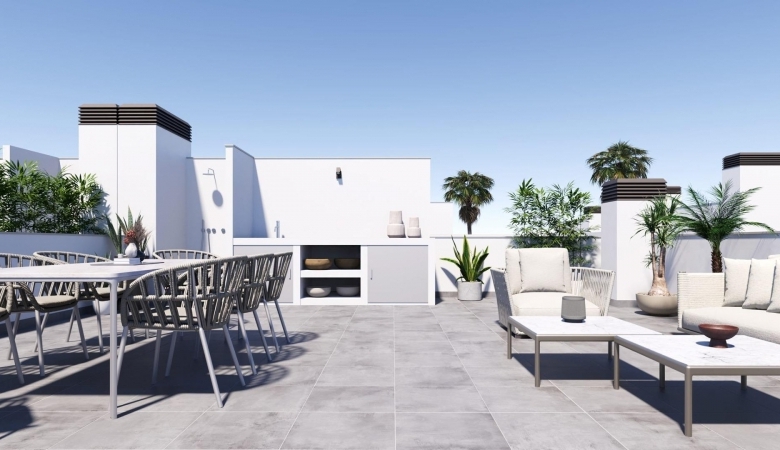 Villa pareada de nueva construcción con 2 dormitorios y  piscina privada en Torre Pacheco