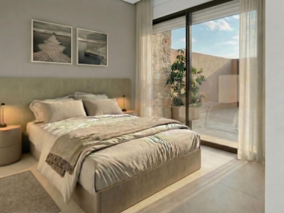 Villa de nueva construcción semiindependiente con 2 dormitorios y piscina privada en Torre Pacheco