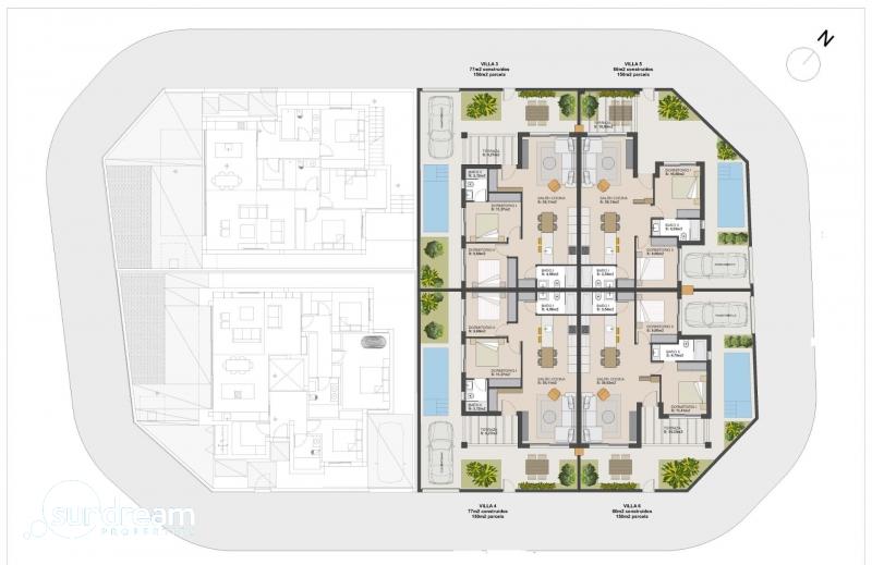 g_42759-9-18 Villa de nueva construcción semiindependiente con 2 dormitorios y piscina privada en Torre Pacheco