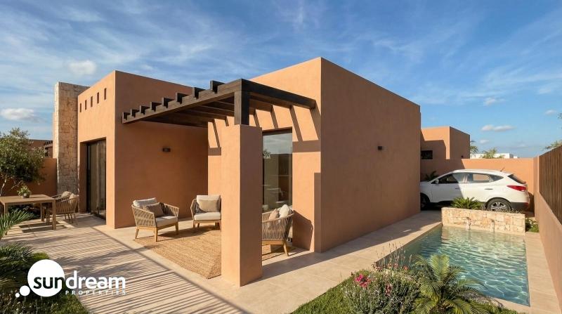 Villa de nueva construcción semiindependiente con 2 dormitorios y piscina privada en Torre Pacheco