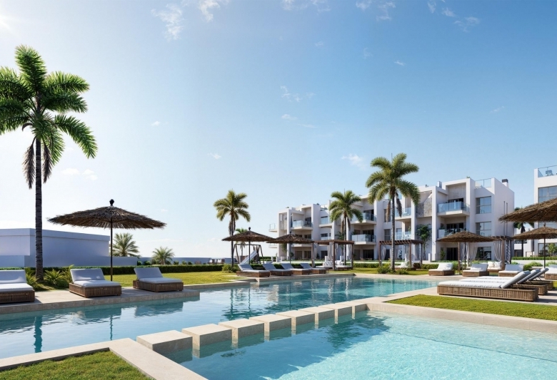 Apartamento de nueva construcción con 2 dormitorios en La Serena Golf a 300m. de la playa.