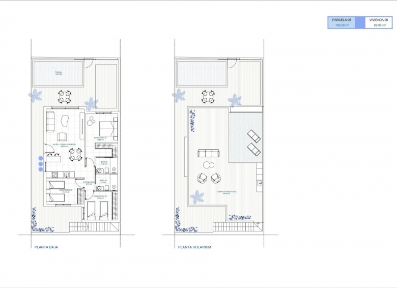Villa de una sola planta de 3 dormitorios con piscina privada y solárium en El Jimenado, Murcia