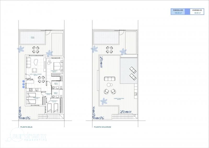 Villa de una sola planta de 3 dormitorios con piscina privada y solárium en El Jimenado, Murcia