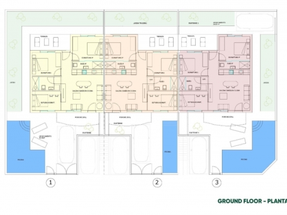 Bungalow de planta alta de 3 dormitorios con solarium y piscina privada a la venta en Pilar de la Horadada