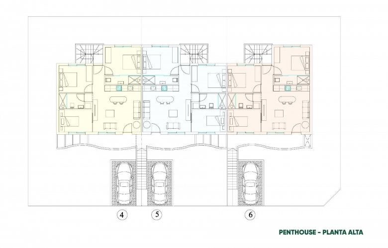 Bungalow de planta alta de 3 dormitorios con solarium y piscina privada a la venta en Pilar de la Horadada