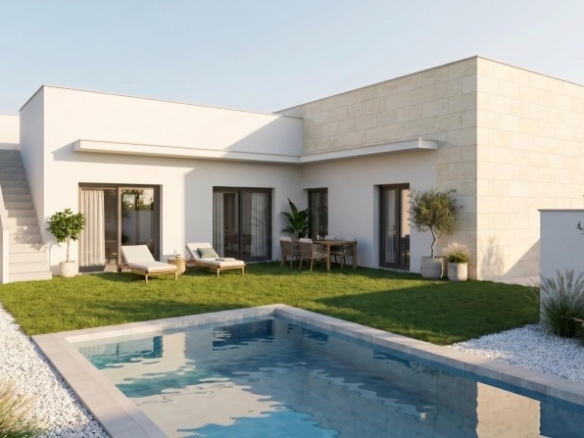 Villa en una planta con 3 dormitorios y piscina privada a la venta en el Country Club de Mazarrón