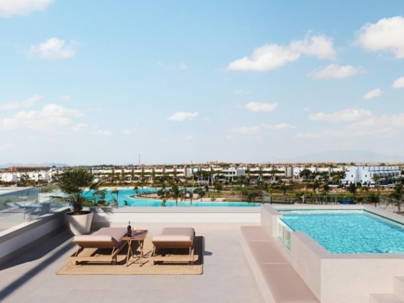 Ático de lujo con 2 dormitorios en venta en el Santa Rosalia Lake and Life Resort(Murcia)