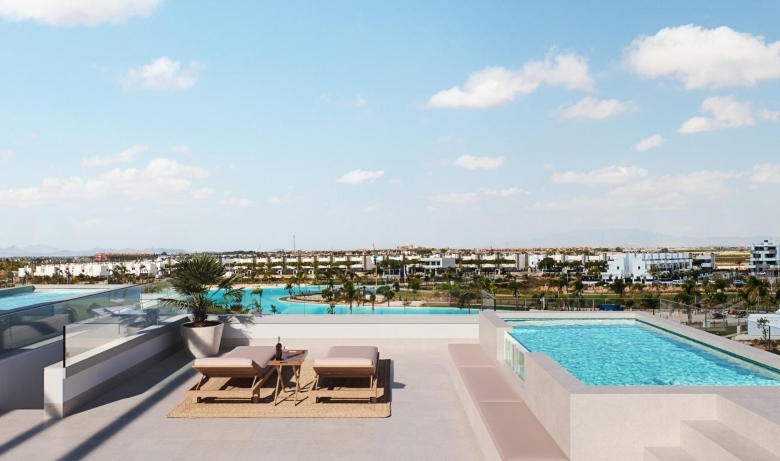 Ático de lujo con 2 dormitorios en venta en el Santa Rosalia Lake and Life Resort(Murcia)