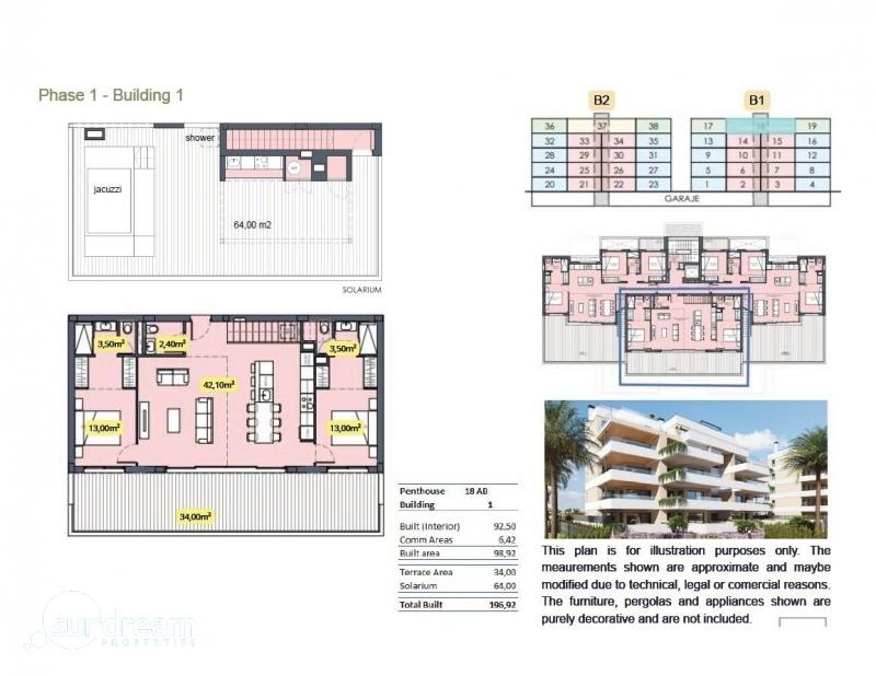 g_43117-27-31 Ático de lujo con 2 dormitorios en venta en el Santa Rosalia Lake and Life Resort(Murcia)