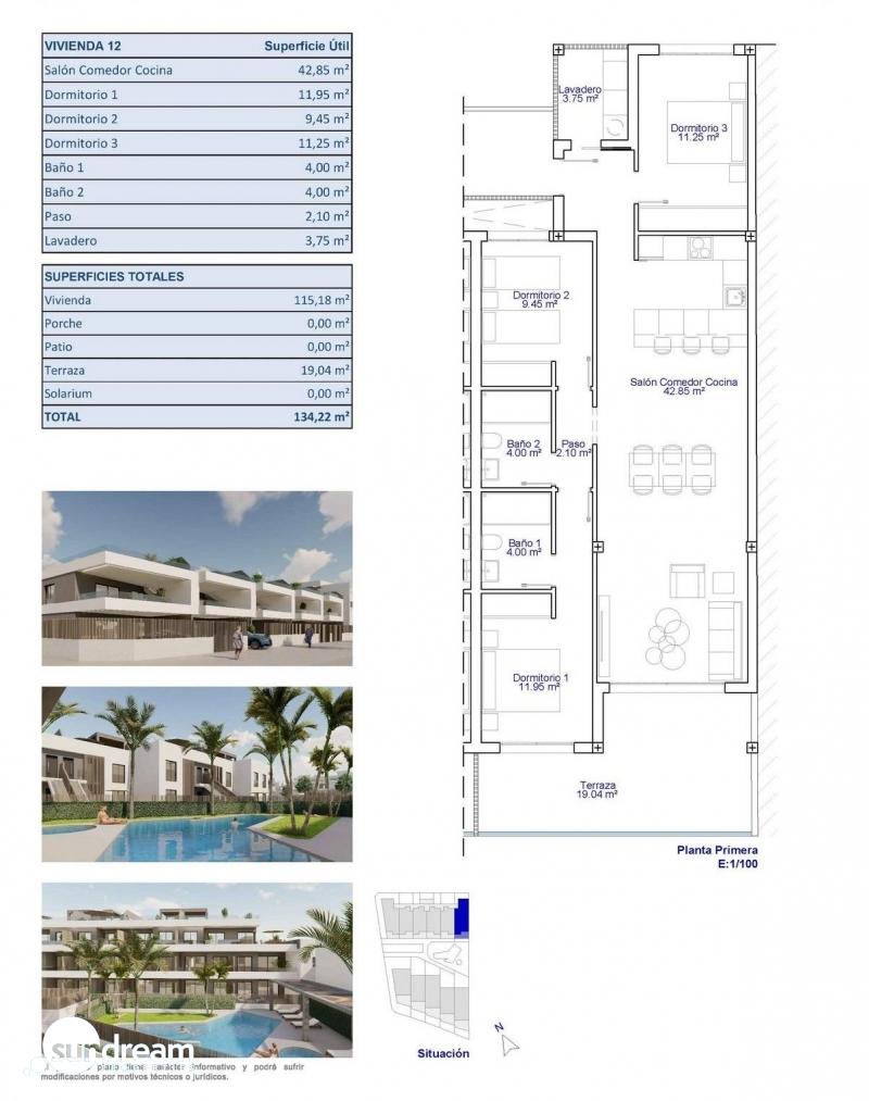 Apartamento de 3 dormitorios a poca distancia de la playa en venta en Pilar de la Horadada