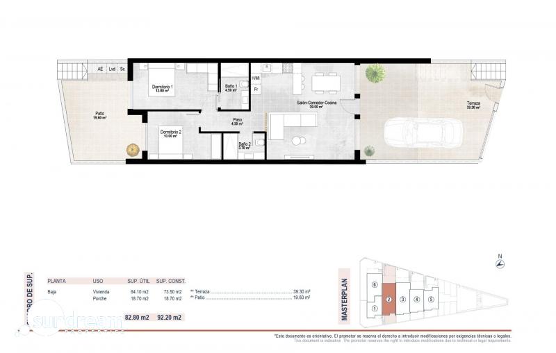 g_43136-19-13 Apartamento de planta baja con 2 dormitorios y amplia terraza en venta(San Pedro del Pinatar)