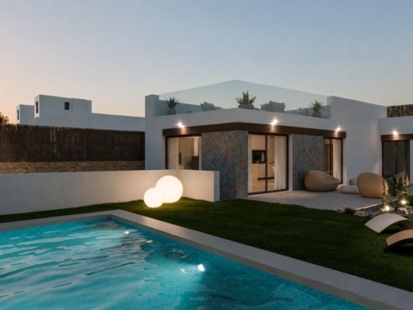Villa independiente en una planta de 3 dormitorios con excelentes vistas panorámicas en Balcón de Finestrat