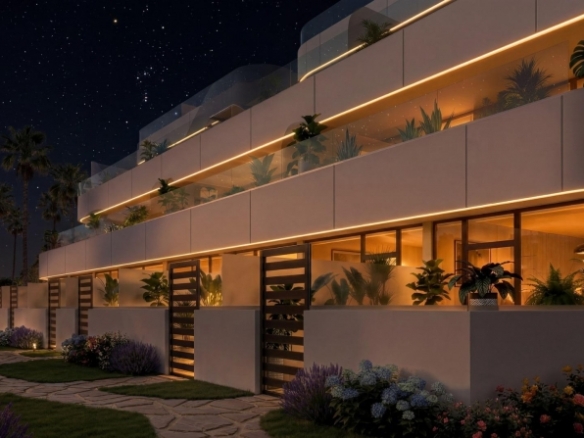 Apartamento turístico de lujo de 1 dormitorio con playa privada en primera línea de Vera Playa-Almería