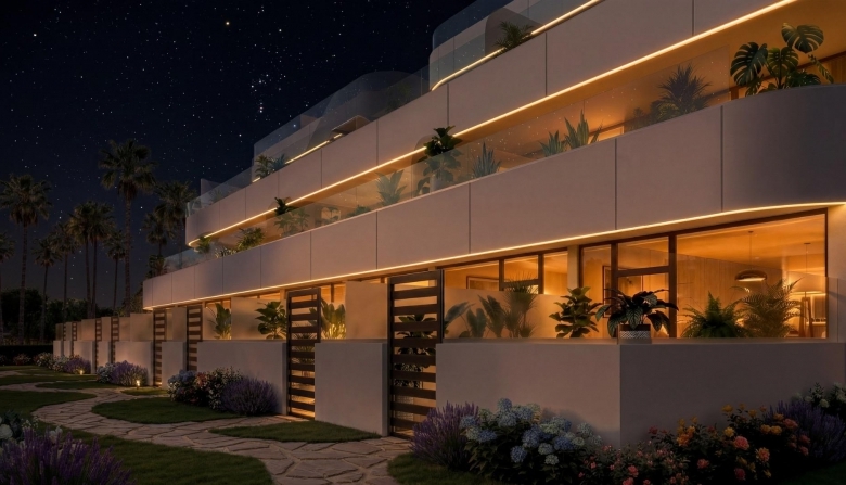 Apartamento turístico de lujo de 1 dormitorio con playa privada en primera línea de Vera Playa-Almería