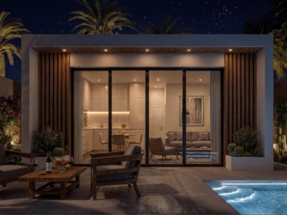 Apartamento turístico de lujo de 1 dormitorio con playa privada en primera línea de Vera Playa-Almería
