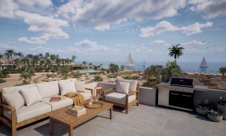 Apartamento turístico de lujo de 1 dormitorio con playa privada en primera línea de Vera Playa-Almería