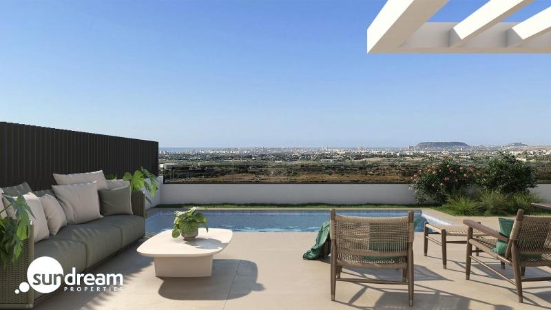 Villa adosada de 3 dormitorios con piscina privada y vistas al mar en venta en Mutxamel(Alicante)