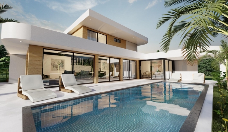 Villa de lujo de nueva construcción de 3 dormitorios con vistas al mar y a la montaña – Pedreguer(Alicante)