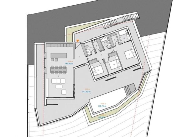 Exclusiva villa de una planta con 3 dormitorios y  piscina privada en parcela de 1.000 m2 en Pedreguer(Alicante)
