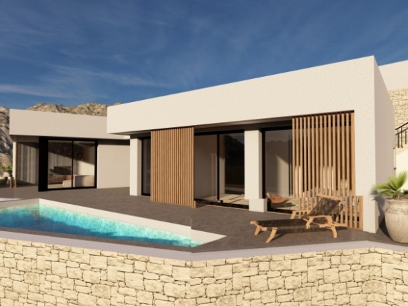 Exclusiva villa de una planta con 3 dormitorios y  piscina privada en parcela de 1.000 m2 en Pedreguer(Alicante)