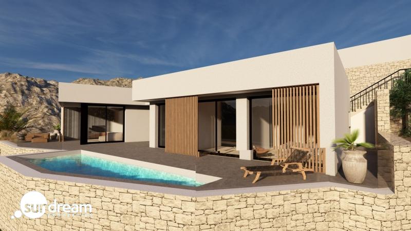 Exclusiva villa de una planta con 3 dormitorios y  piscina privada en parcela de 1.000 m2 en Pedreguer(Alicante)