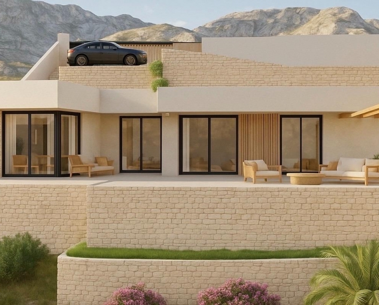 Exclusiva villa de una planta con 3 dormitorios y  piscina privada en parcela de 1.000 m2 en Pedreguer(Alicante)