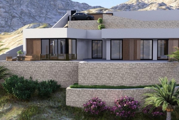Exclusiva villa de una planta con 3 dormitorios y  piscina privada en parcela de 1.000 m2 en Pedreguer(Alicante)
