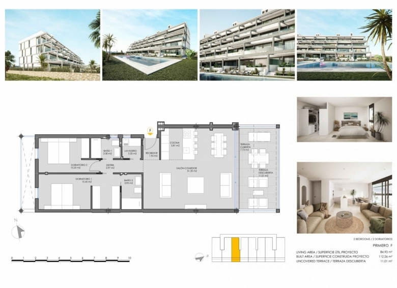 Apartamento de 2 dormitorios en segunda planta en Mar de Cristal(Cartagena)