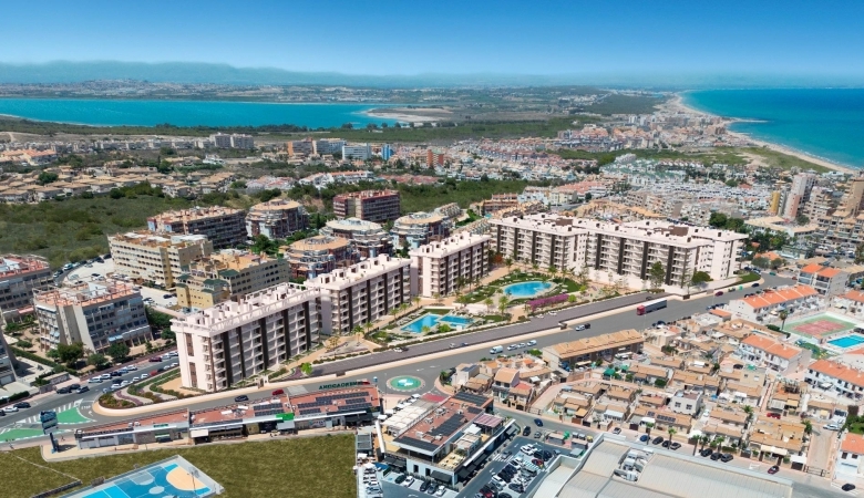 APARTAMENTO DE 2 DORM. EN PLANTA BAJA DE NUEVA CONSTRUCCIÓN EN TORREVIEJA A SOLO 700M DE LA PLAYA