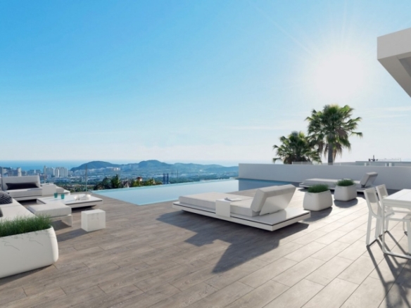 VILLA DE LUJO DE NUEVA CONSTRUCCIÓN EN FINESTRAT CON VISTAS AL MAR