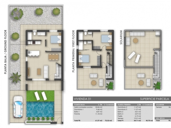 VILLA INDEPENDIENTE DE NUEVA CONSTRUCCIÓN DE 3 DORM. EN PILAR DE LA HORADADA
