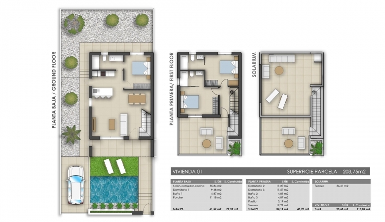 VILLA INDEPENDIENTE DE NUEVA CONSTRUCCIÓN DE 3 DORM. EN PILAR DE LA HORADADA