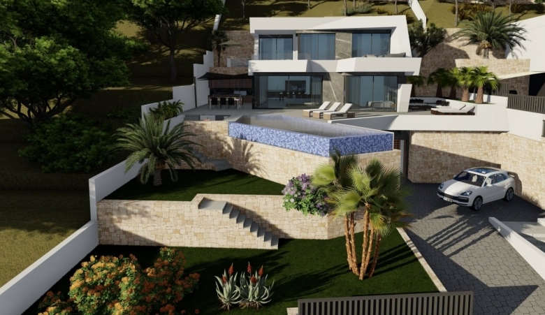 VILLA DE LUJO DE OBRA NUEVA CON VISTAS ESPECTACULARES EN CALPE.
