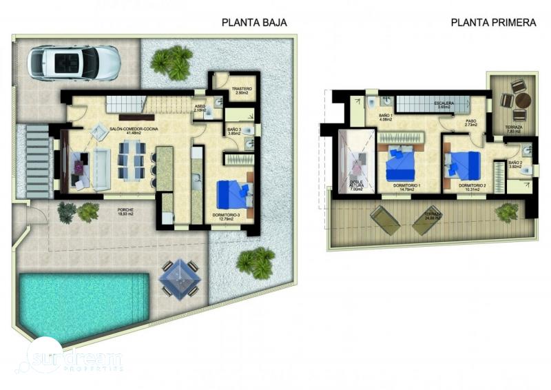 g_39719-4-6 VILLA NUEVA INDEPENDIENTE DE ESTILO MODERNO CON 3 DORM. EN BENIJOFAR(ALICANTE).