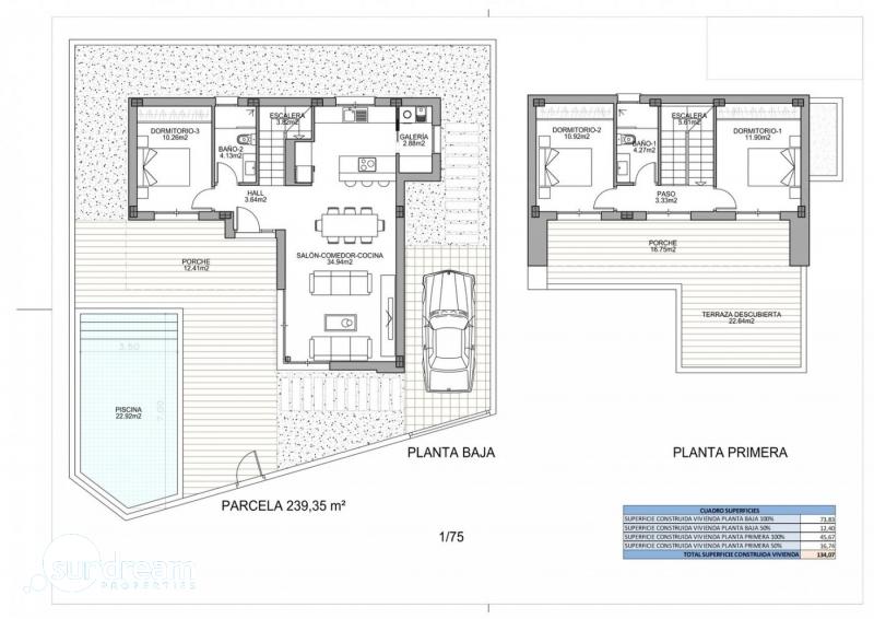 g_39720-2-2 VILLA INDEPENDIENTE MODERNA DE 3 DORM. DE NUEVA CONSTRUCCIÓN EN BENIJOFAR(ALICANTE)