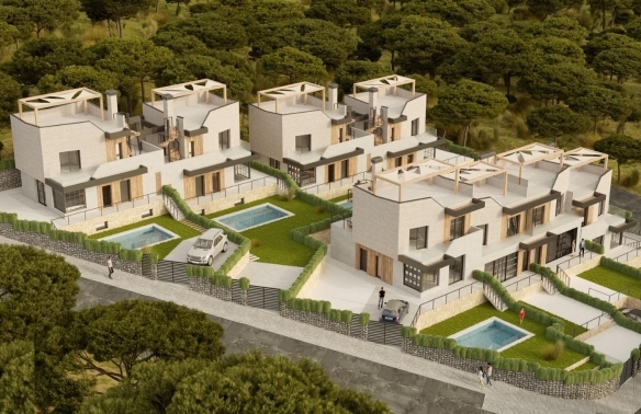 VILLA PAREADA DE 3 DORMITORIOS CON SOLARIUM Y PISCINA PRIVADA  EN POLOP.