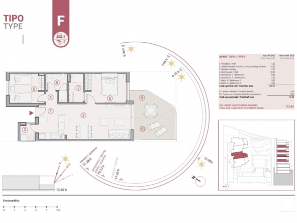 APARTAMENTO  DE NUEVA CONSTRUCCIÓN DE 2 DORM. A SOLO 600 M DE LA PLAYA EN CALPE.