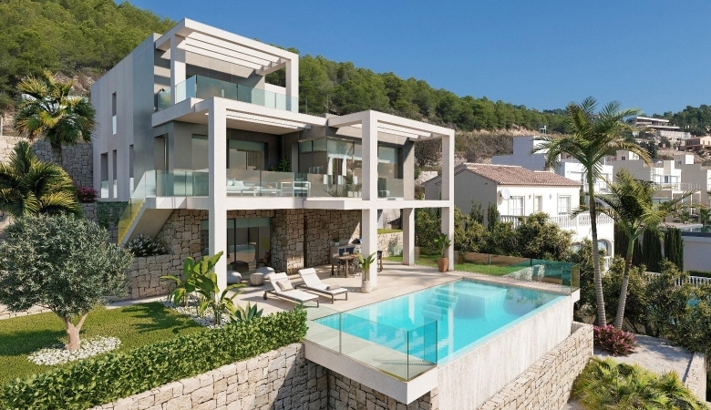 Casa de lujo de 3 plantas, con maravillosas vistas panorámicas al mar, en Calpe