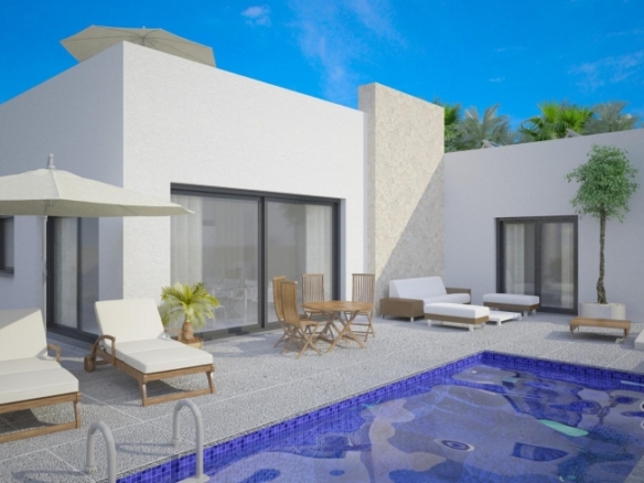 VILLA MODERNA EN UNA SOLA PLANTA DE 3 DORMITORIOS CON PISCINA PRIVADA EN BENIJÓFAR