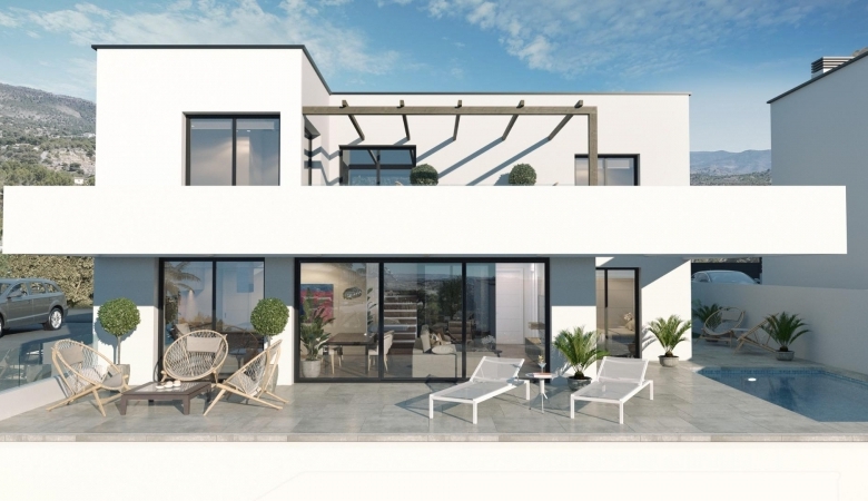 VILLA MODERNA DE NUEVA CONSTRUCCIÓN CON VISTAS AL MAR Y A LA MONTAÑA EN FINESTRAT