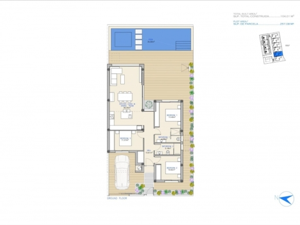 VILLA DE NUEVA CONSTRUCCIÓN EN UNA SOLA PLANTA DE 3 DORM. EN LOS ALCAZARES