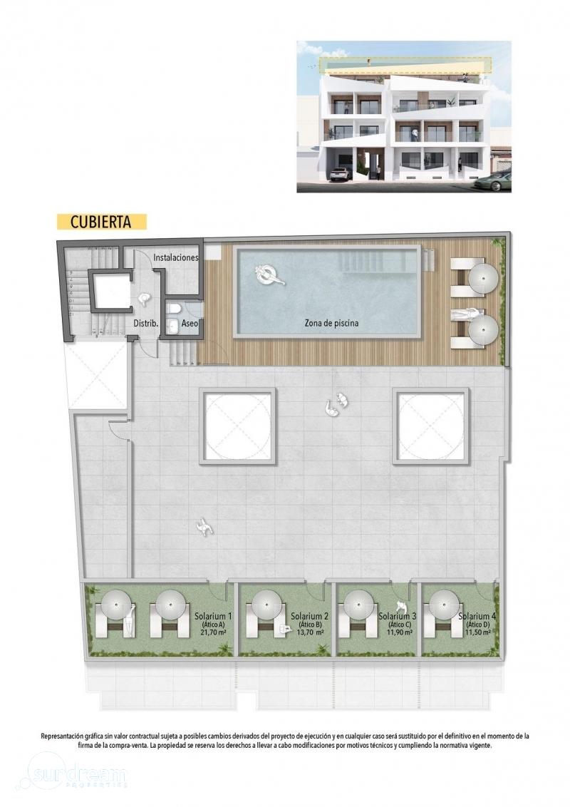 Ático en venta a 250m de la Playa del Cura en Torrevieja
