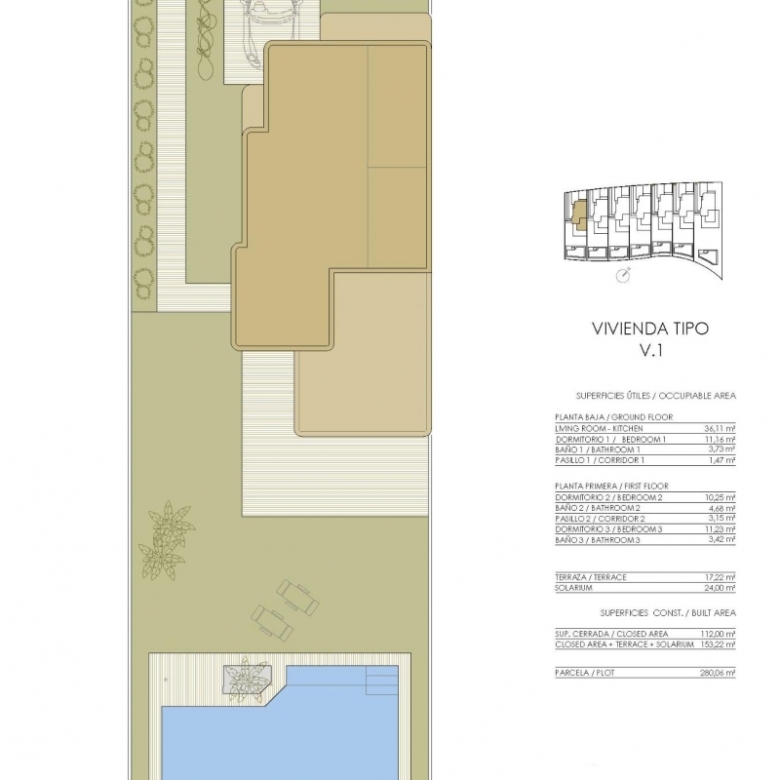 Villa a la venta de 3 dormitorios en primera línea de Golf en Pilar de la Horadada.