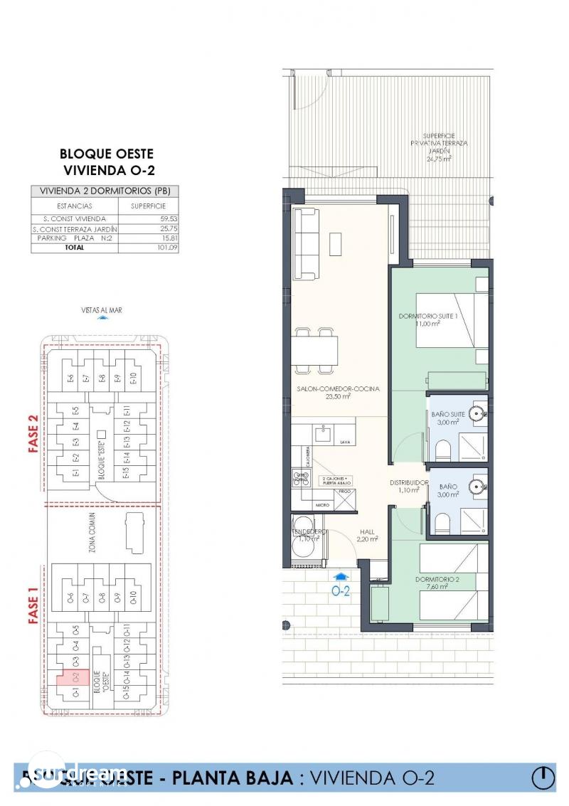 Bungalow de planta baja a 150m De La Playa De Las Higuericas En Torre De La Horadada