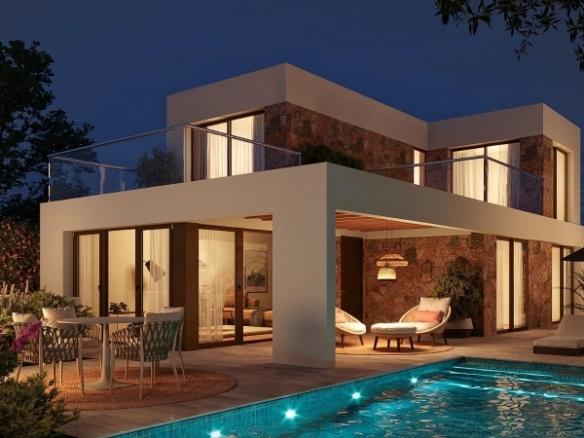 Chalet obra nueva en venta con piscina en Finestrat