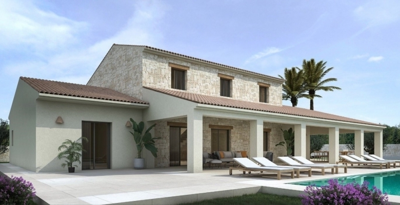 Villa de lujo en venta obra nueva con piscina en Teulada